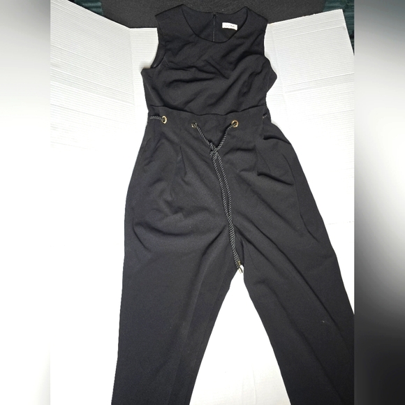 Calvin Klein Pants - Calvin Klein Sleeveless Drawstring Jumpsuit Black Gold Hardware